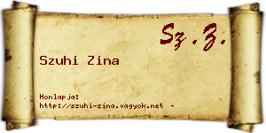 Szuhi Zina névjegykártya